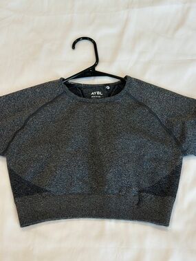AYBL Charcoal Seamless Short Sleeve Crop Top